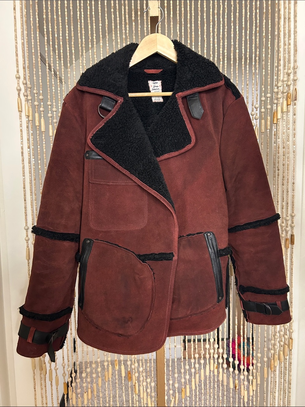 We The Free Cassidy Cozy Leather Jacket Size Small